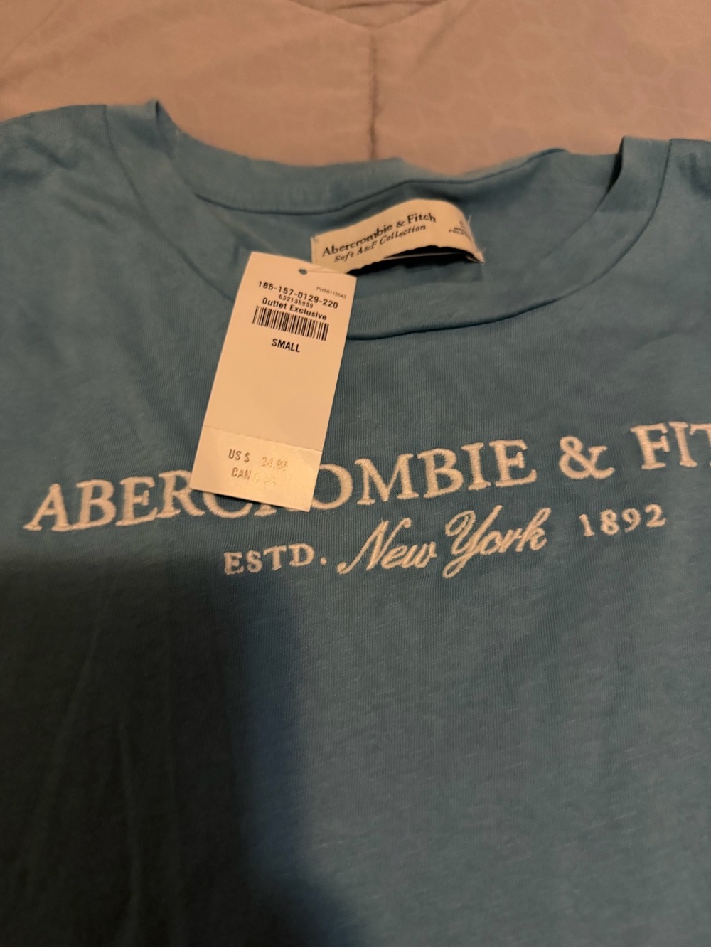 Abercrombie & Fitch Light Blue Logo Short Sleeve Tee - Picture 2 of 2
